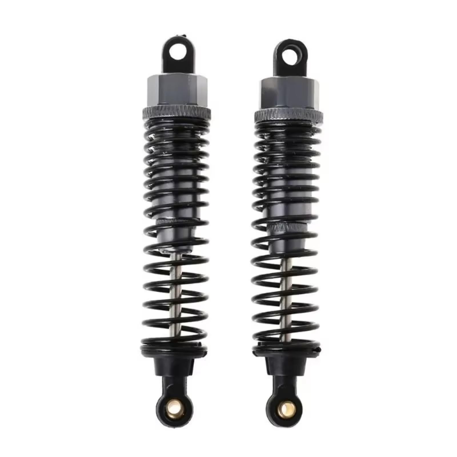 Zestaw amortyzatorów RC do HSP 106004 166004 94106 94107 94166 94155 06002 06062 S345, 2 sztuki amortyzatorów 95 mm 1/10 RC Off Road do wózków, krótkich ciężarówek RC (jasnoszary)