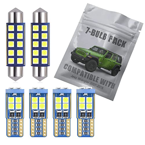 Kit de luz interior LED blanco 7 piezas para Jeep Wrangler JK miniatura 1