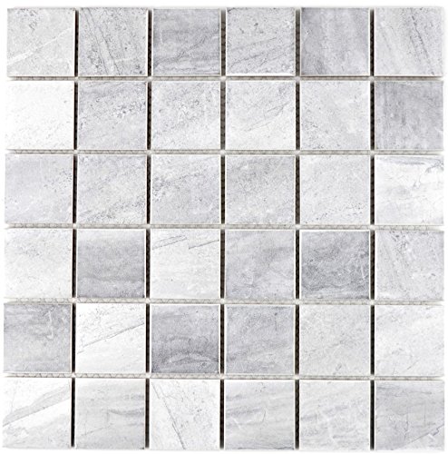 Carreaux de mosaïque - Carreaux de mosaïque en céramique - Carreaux de travertin - Carreaux de travertin - Gris mat