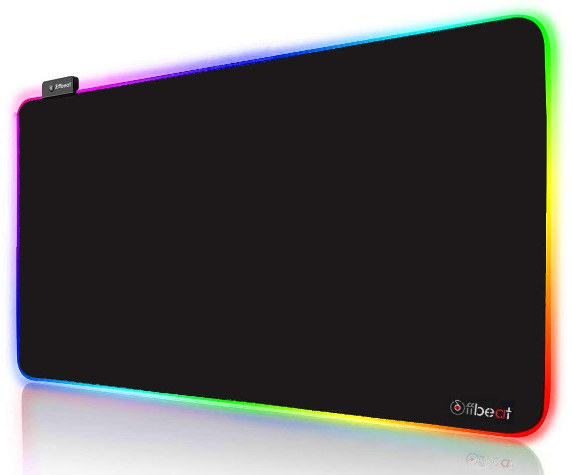 Offbeat - RGB Gaming Mouse Pad, Non-Slip Rubber Base, Soft Glowing 14 LED Modes | 2 Brightness Mode | Large Extended Gaming Desk Keyboard Pad Mat (800 x 300 x 4 MM) XXL (B07WQM3RS4) Amazon Price History, Amazon Price Tracker