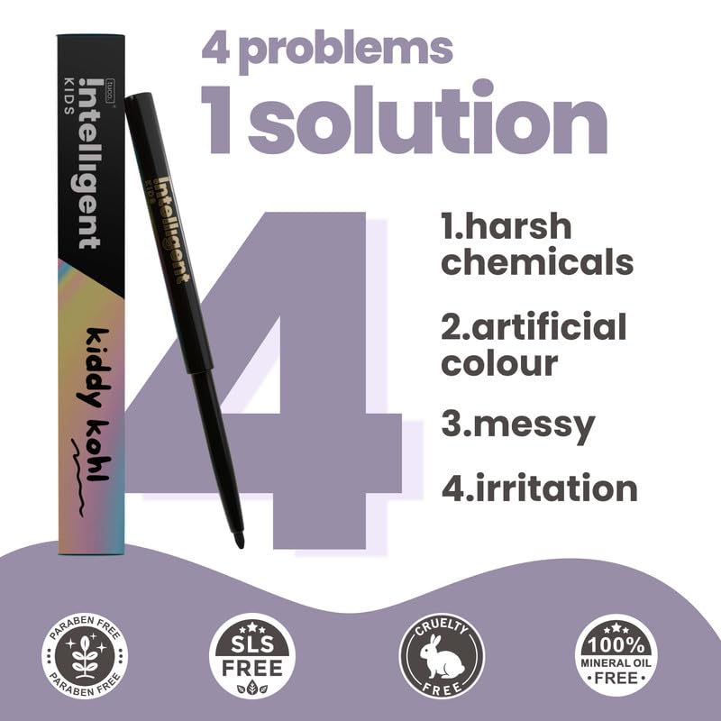 Image of TuCo Kids Matte Kajal With Castor Oil & Almond | Safe Kajal For Babies | Water-Proof, Preservative-Free & 100% Lead-Free | No Added Harmful Chemicals, Black | Pack of 2