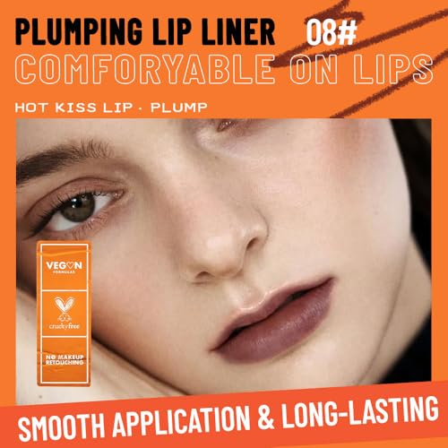 Image of Retractable Lip Liner Pencil for Shaping & Sculpting Lips,Creamy Matte Gel Crayon Lip Liner Pencil delineador de labios,Long Lasting Waterproof Lipstick LipLiner (08#, 1 Count (Pack of 1))