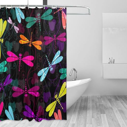 Rideau de douche libellule imperméable pour éviter les éclaboussures - 4