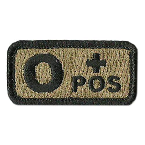 Tactical Blood Type Patches -"Type O Positive" - 2"x1"