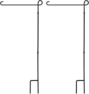 YEAHOME 2PC Premium Garden Flag Stand Holder, Weather-Proof Metal Powder-Coated Flagpole for American, Christmas, Winter, Birthday Flags