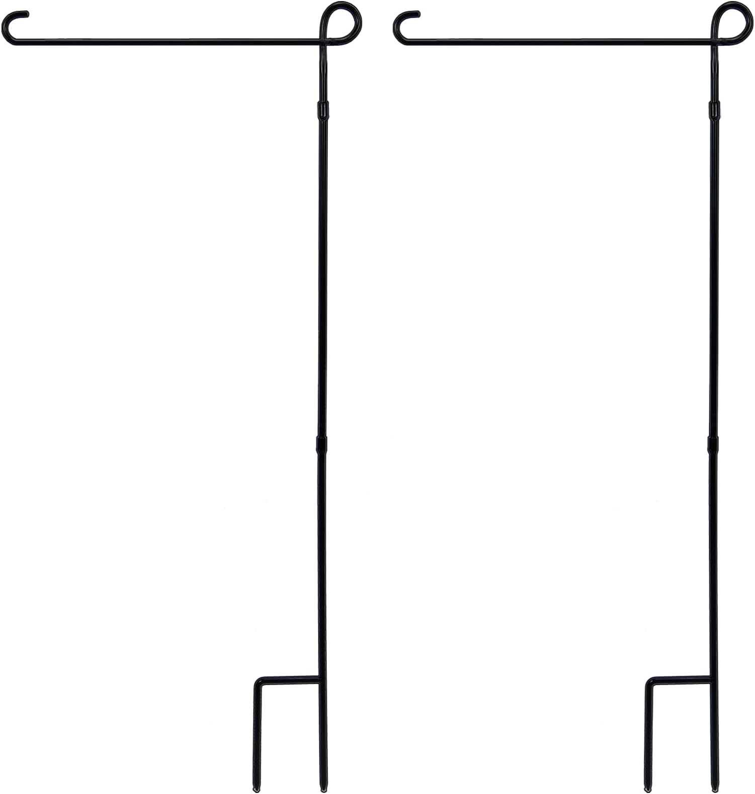 YEAHOME 2PC Premium Garden Flag Stand Holder, Weather-Proof Metal Powder-Coated Flagpole for American, Christmas, Winter, Birthday Flags