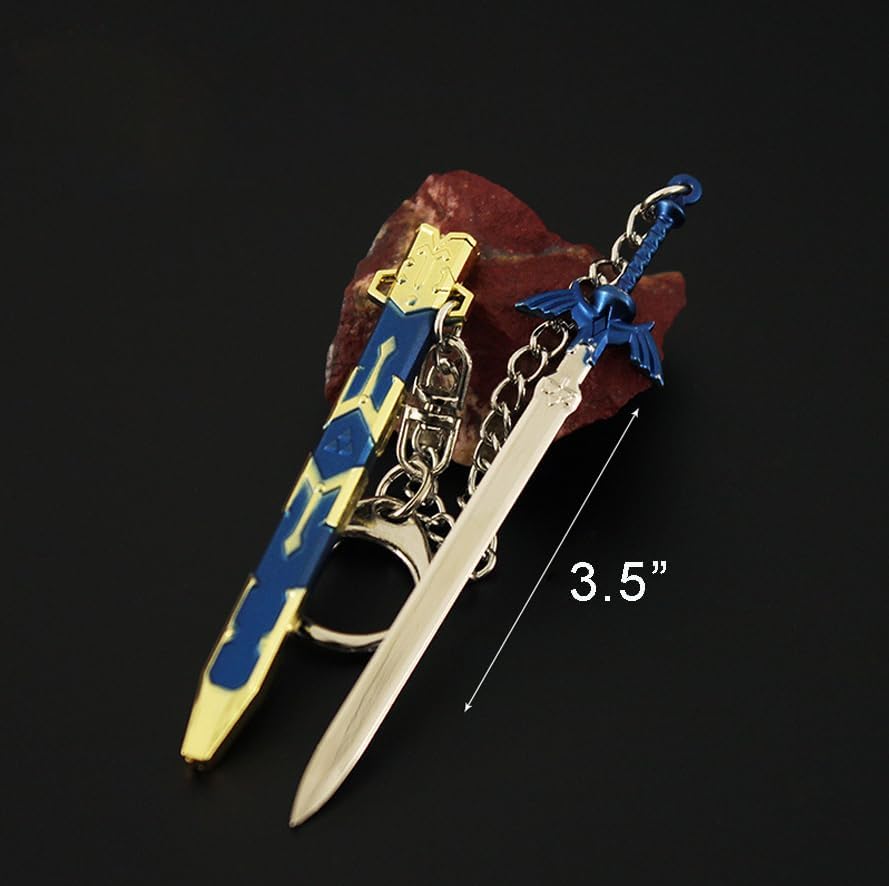Miniatura 3 de Koelin Zelda Llavero Master Mini Sword Llavero Katana Llavero para Hombres Mujeres Legendof Zeld the Tears Kingdom Disguise Link Sword Backpack