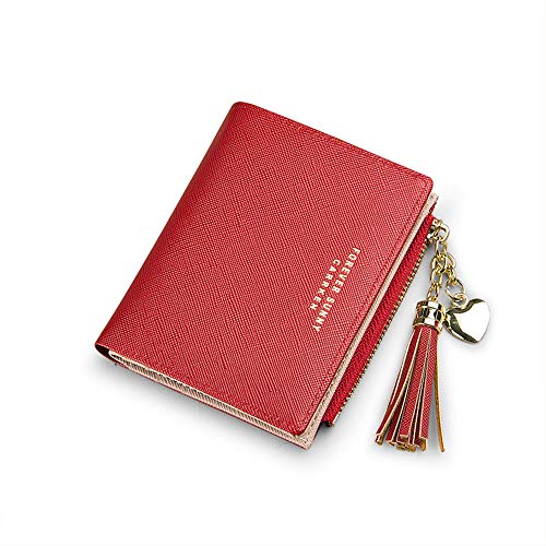 Image of Valentoria Womens Wallet Cute Elegant Long Slim Card Holder Case Minimalist Coin Purse Thin Tassels Zip Clutch Wallets for Girls Ladies | Cute