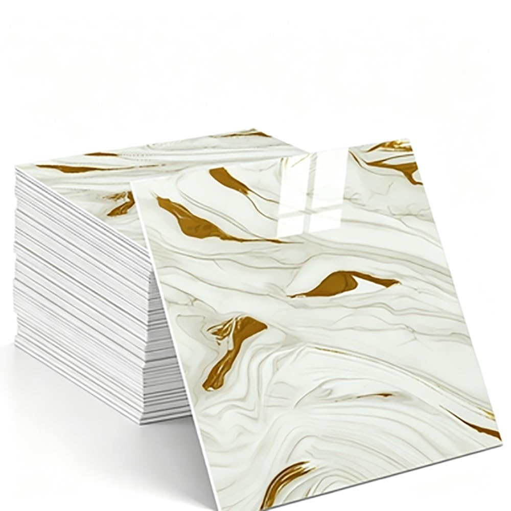 Marble Wall Panels Peel Stick Tiles Backsplash Sticker for Home