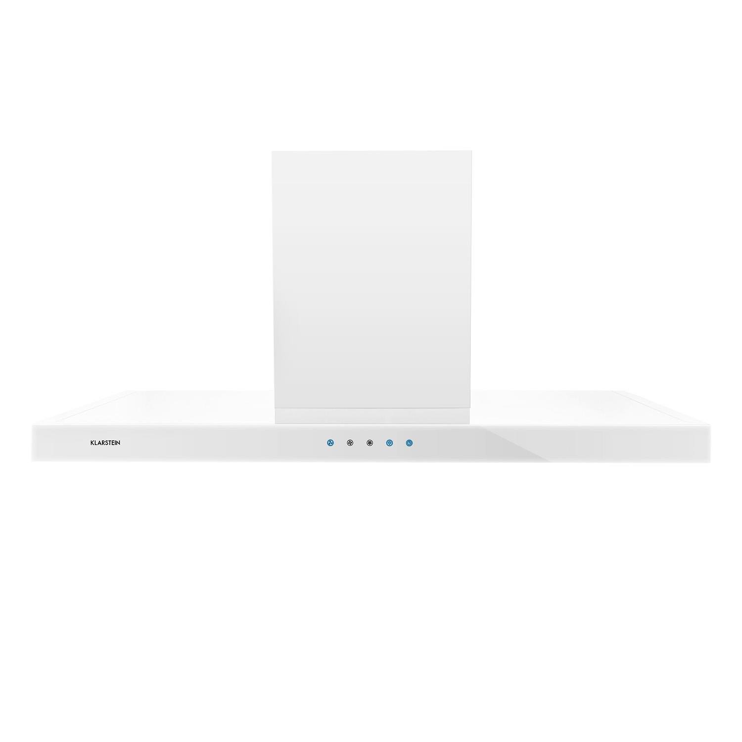 Klarstein Bon Vivant Blanc - Cappa Aspirante , 9 cm , Aspirazione 63.5m³/ h , Vetro Frontale , Controllo Touch , Timer Programmabile , 3 Livelli di Potenza Regolabile , Bianco