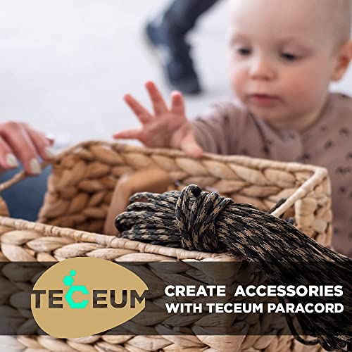 Image of TECEUM Reflective Paracord Rope 1000 - 1000ft /200ft /100ft /50ft - 40+ Colors - Glow in the Dark - para Cord - Utility Rope for Survival, Hunting & Camping Gear - Nylon String, Camping Rope, Tent Cord