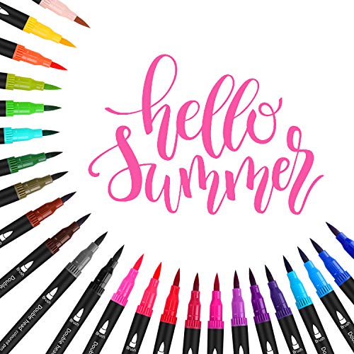 Dual Brush Pen Set, 24 Farben Filzstifte Dicke und Dünne Pinselstifte Für Kinder Erwachsene Bullet Journal Stifte… – Bild 6