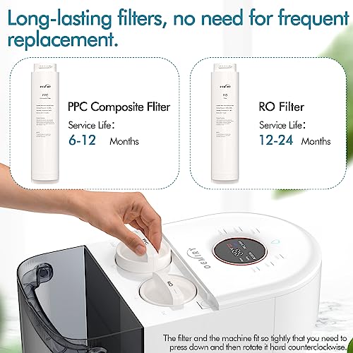 Oemiry Countertop Reverse Osmosis Water Filtration Purification System, 4 Stage Ro Water Filter, No Installation Required #TOP4