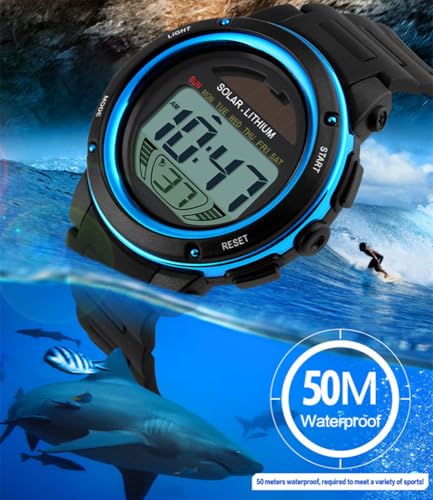 MASTOP Solar Watch Neutral LED Digital Watch Military Waterproof Sports Watch Black2