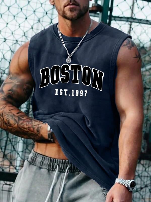 Image of The Modern Soul Men Cotton Blend Athletic Gym Tank Tops Sleeveless Sports Vest