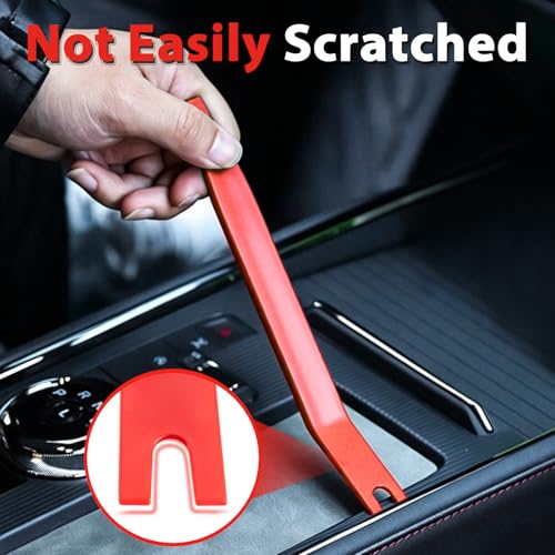 Image of Doaho 8Pcs Auto Trim Disassembly Tool Set,Nylon Plastic Fasteners Remover Tools for Car Dash and Upholstery,Car Door Panel Trim Removal Tool Kit with Storage Bag,No Scratch Auto Interior Remover - Red