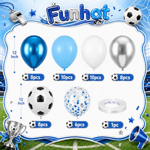 Image of Blue Silver Balloons, 50Pcs 12 Inch Metallic Printed Confetti Latex