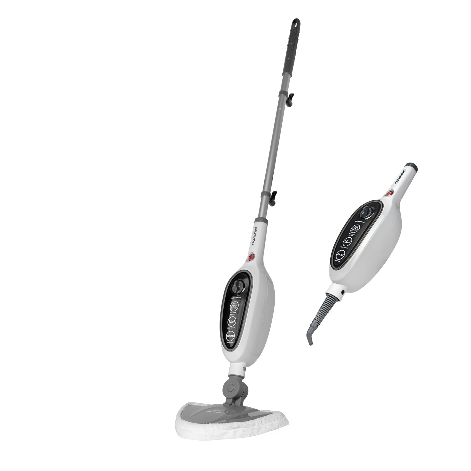 Daewoo Unisex White 12-In-1 Steam Mop Floor Cleaner Upright Handheld Carpet Window & Clothes Steamer In