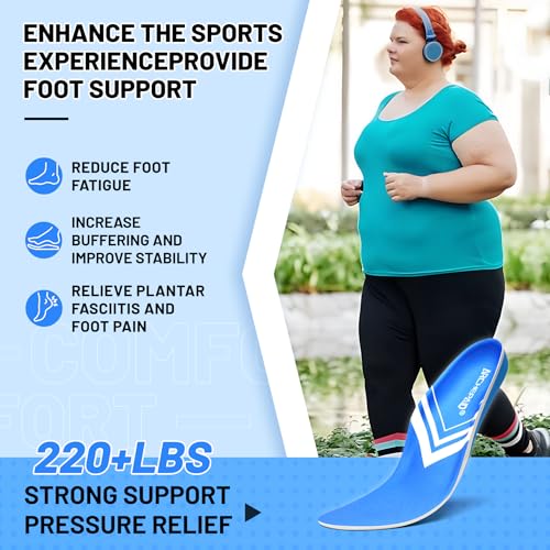 Image of Plantar Fasciitis Relief Arch Support Orthotics Insole Flat Feet para Heel Pain overpronation Inserts Men Women 220+ lbs Walk Standing All Day Work Boot Shoe Insoles (Men 13-13 1 /2 | Women 14-14 1 /2)