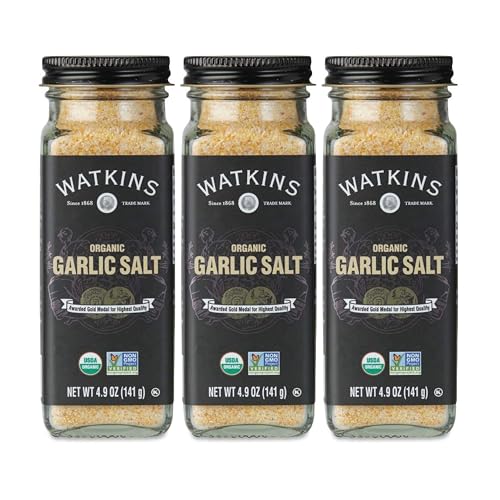 Image of Watkins Organic Garlic Salt, 4.9 Ounce, 3 Count