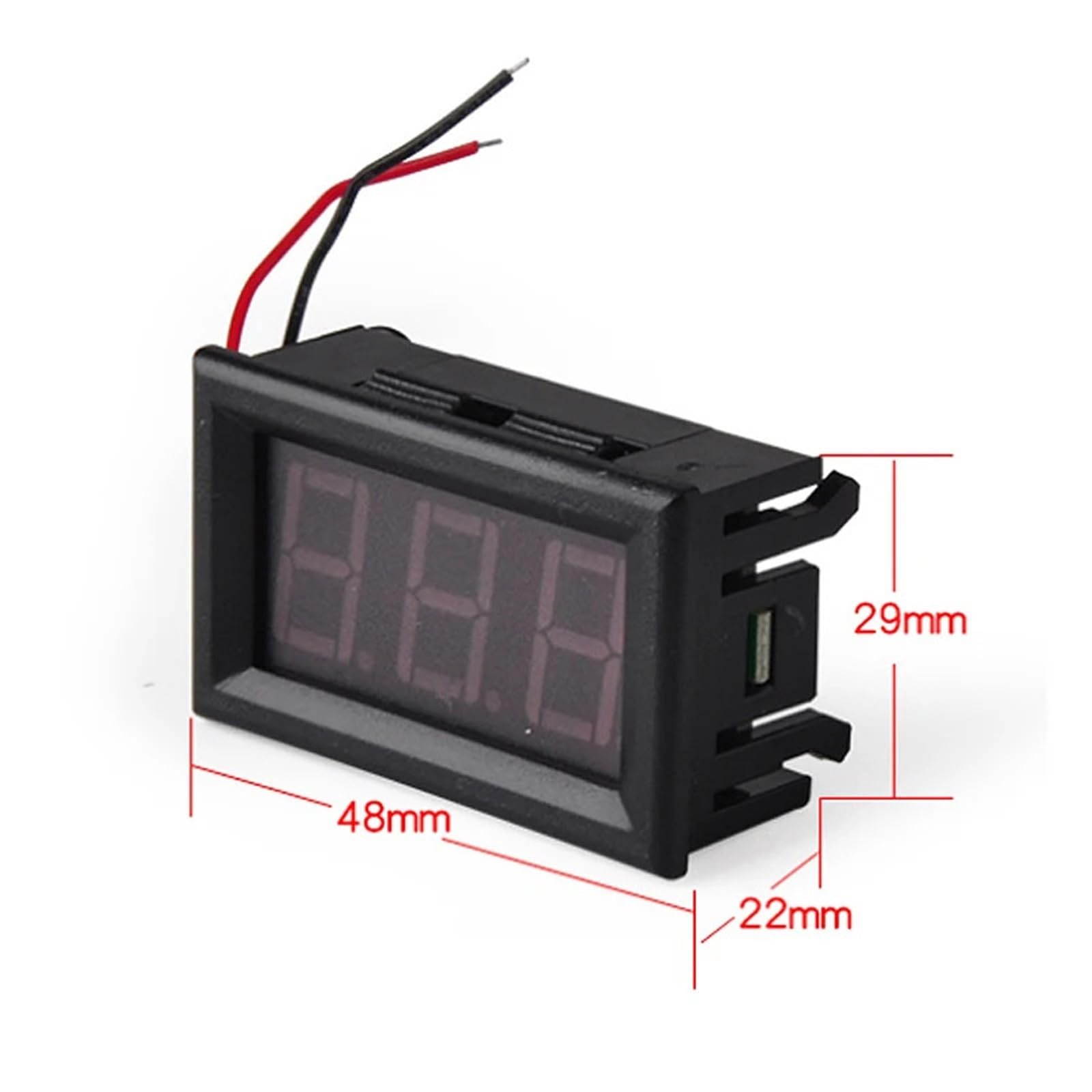 Voltímetro digital de CC de 4,5 V a 30 V, medidor de panel de voltaje for vehículos eléctricos, motocicletas y automóviles de 6 V y 12 V.(Blue,3-wire DC 0-30V,5 Pcs)