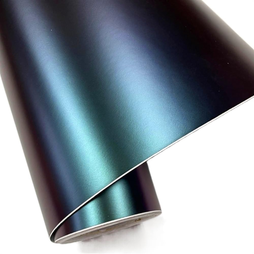 Wrapping Pellicola Blu Verde Viola Car Chameleon Wrap Auto Pellicola da imballaggio in fibra di carbonio Veicolo Cambia colore Adesivo Tinta Vinile Bolla d'aria libera Pellicola Wrapping(Plain blue pu