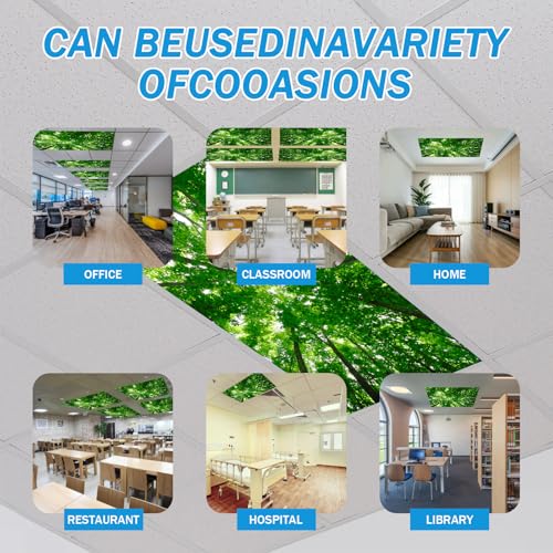 Image of 8 Pcs Fluorescent Light Covers with 80 Magnets Decorative for Classroom Ceiling Light 4 x 2 Feet Magnetic Light Covers Filter Easy Install for Office Hospitals & Home Drop Ceiling Supplies
