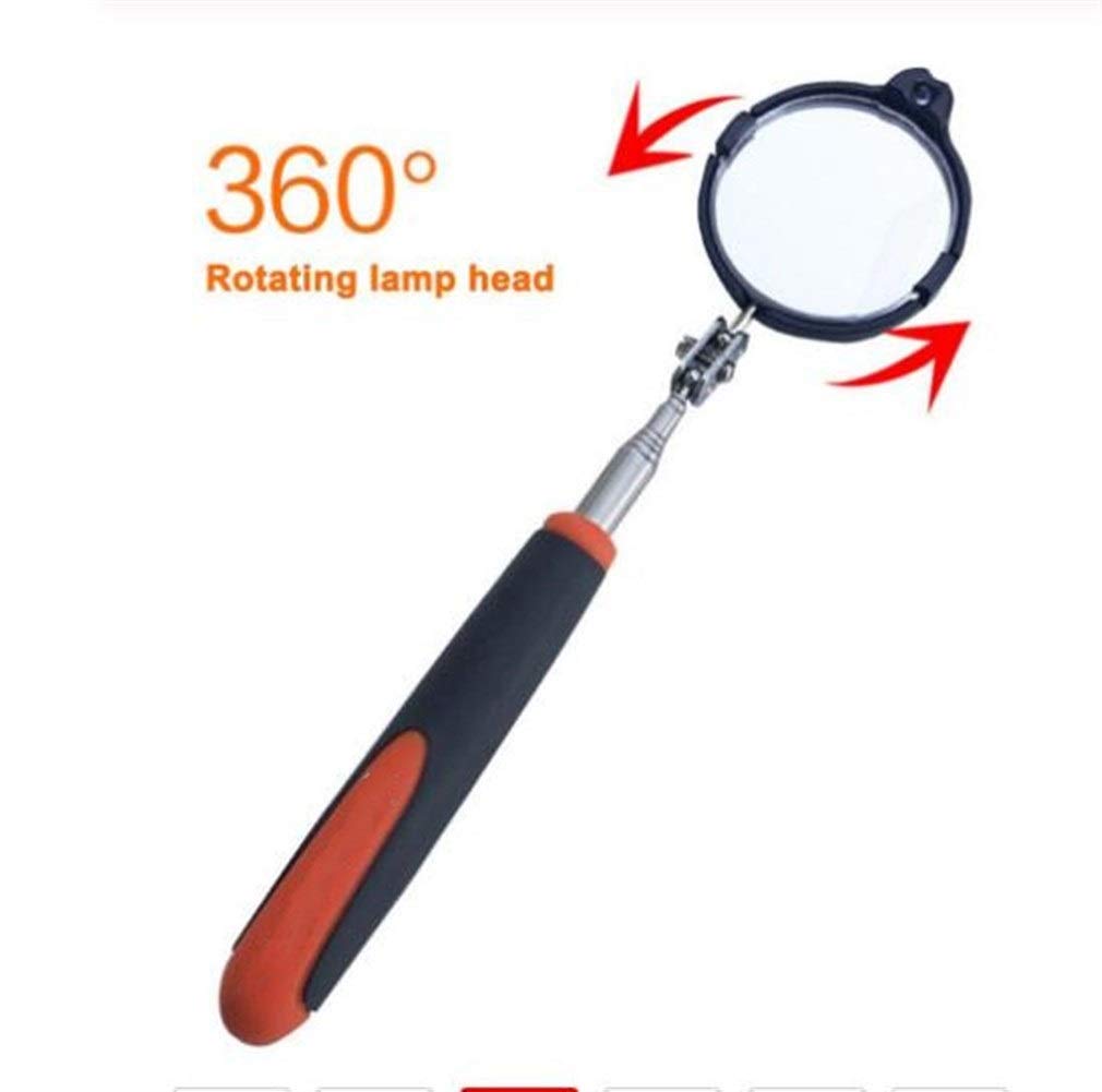 Teleskop-Inspektionsspiegel Drehbarer Teleskopspiegel Universal-Teleskop-Erkennungsobjektiv Teleskop-Inspektion runder Spiegel ausziehbares Auto-Exterieur Auto-Reparatur-Werkzeug-Z