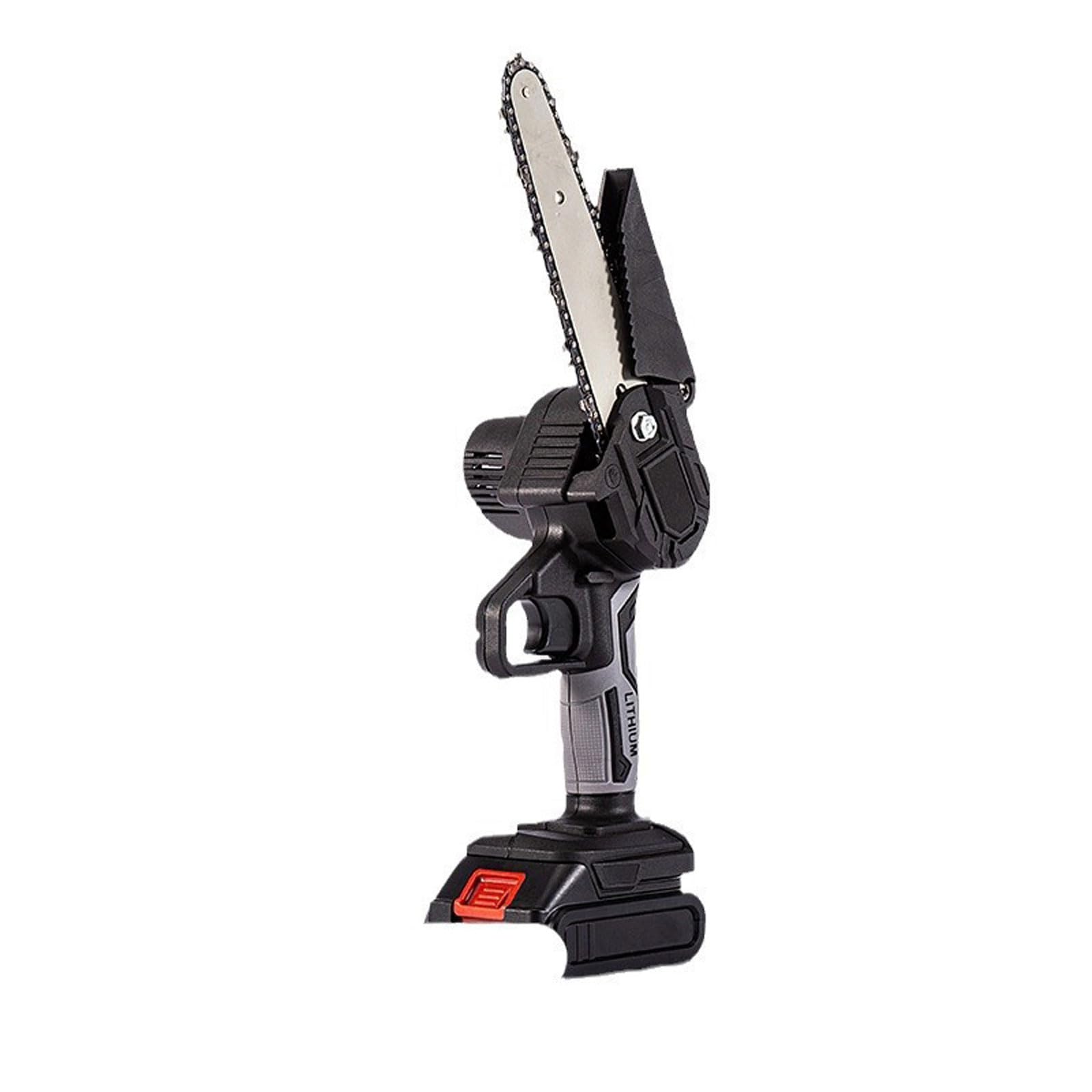 Motosierras eléctricas. Minimotosierra eléctrica portátil, de mano con batería y cargador (cargador de una batería de 6 pulgadas, especificación británica)