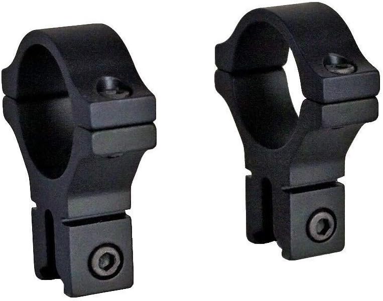 BKL 257 0.6in Long Dovetail Scope Rings - 0.774in High - for 1in Scope Tubes - Fits 3/8" or 11mm Dovetails - Matte Black