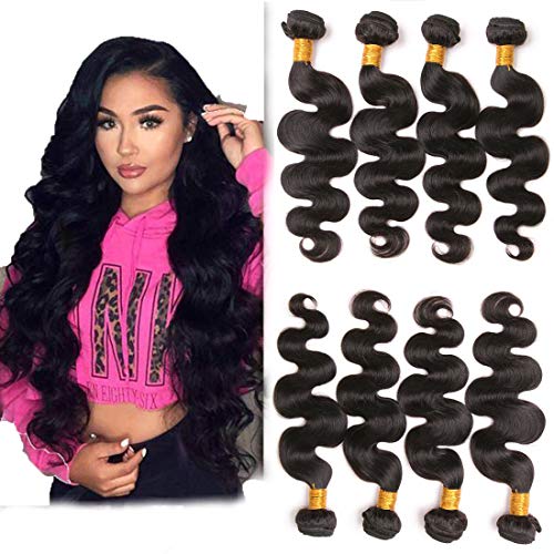 Brazilian Virgin Hair Body Wave Bundles 10A Unprocessed Virgin Brazilian Hair Bundles Body Wave Human Hair Bundles Natural Color(18 20 22 24)
