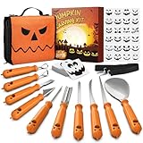 imarku Pumpkin Carving Kit, 36PCS Pumpkin Carving Tools, Professional Pumpkin Carving Knife Set with Stencils & Bag for Beginners, Sharp Pumpkin Carving Gift for Halloween Decoration Jack-O-Lanterns