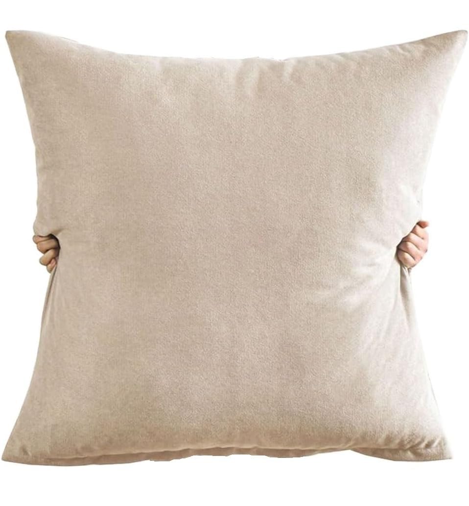 Super King Size Pillow Protectors, 50x50 To 80x80cm | Extra Large Square Couch Pillow Covers With Invisible Zipper | Water-Resistant Sofa Pillowcases(Beige,80 x 80 cm)