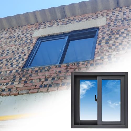 Household Basement Window for Brick House, Aluminum Sliding Window with Screen, Flush Mount Horizontal Glass Windows(42x18in/105x45cm)