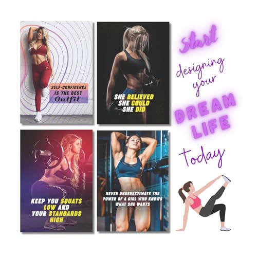 Image of MELDORA STUDIOS Premium Motivational Gym Posters - Inspirational Wall Art with Fitness Quotes for Women, Ideal for Home Gym, Office, or Workout Spaces (set of 8, 12x18 inch)