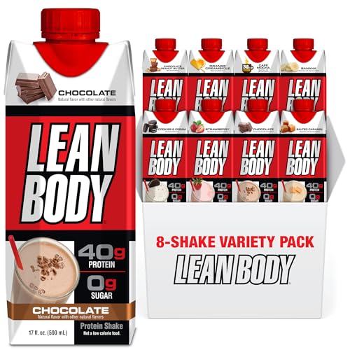 Image of LEAN BODY 8 Flavor Variety Pack, 40g Protein, Zero Sugar, 24 Vitamins & Minerals to Support Immune Health, 17 fl oz, 8 Pack.