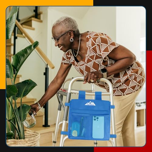 Sac de déambulateur Supregear, panier bleu résistant à l'eau pour déambulateurs pliants