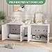 Double Cage Cat Litter Box Enclosure Furniture – Hidden Wooden Enclosed House for 2 Cats, 55