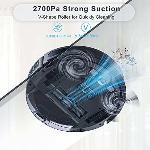 Lubluelu Robot Vacuum Cleaner Quite 55dB, Slim Robot Vacuum 2.99in, 2700Pa Suction, 600ML Dust Box, Wi-Fi/APP/Alexa/Remote, Self-Charging Robotic Vacuum Cleaner for Pet Hair, Hard Floor, Carpet