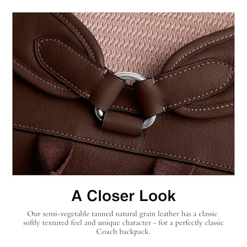 COACH Men's Hitch Backpack in Natural Full-Grain Leather, Maple, One Size4