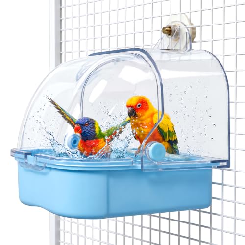Baño de Pájaros para Jaula,Plegable Bañera y Comedero Colgante para Pájaros