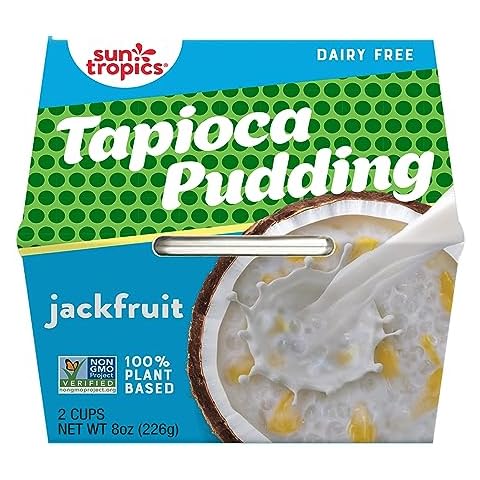 Sun Tropics Tapioca Pudding, Jackfruit | Vegan Pudding, Dairy Free Pudding | Gluten Free, Low Sugar, Non-GMO | Ready-to-Eat Pudding Cups 4oz (Pack of 12 cups) Cover