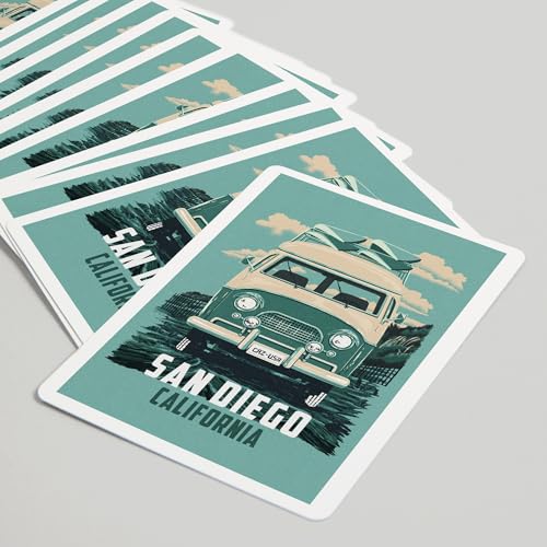 San Diego LP Camper Van Baraja de 52 cartas póker miniatura 5