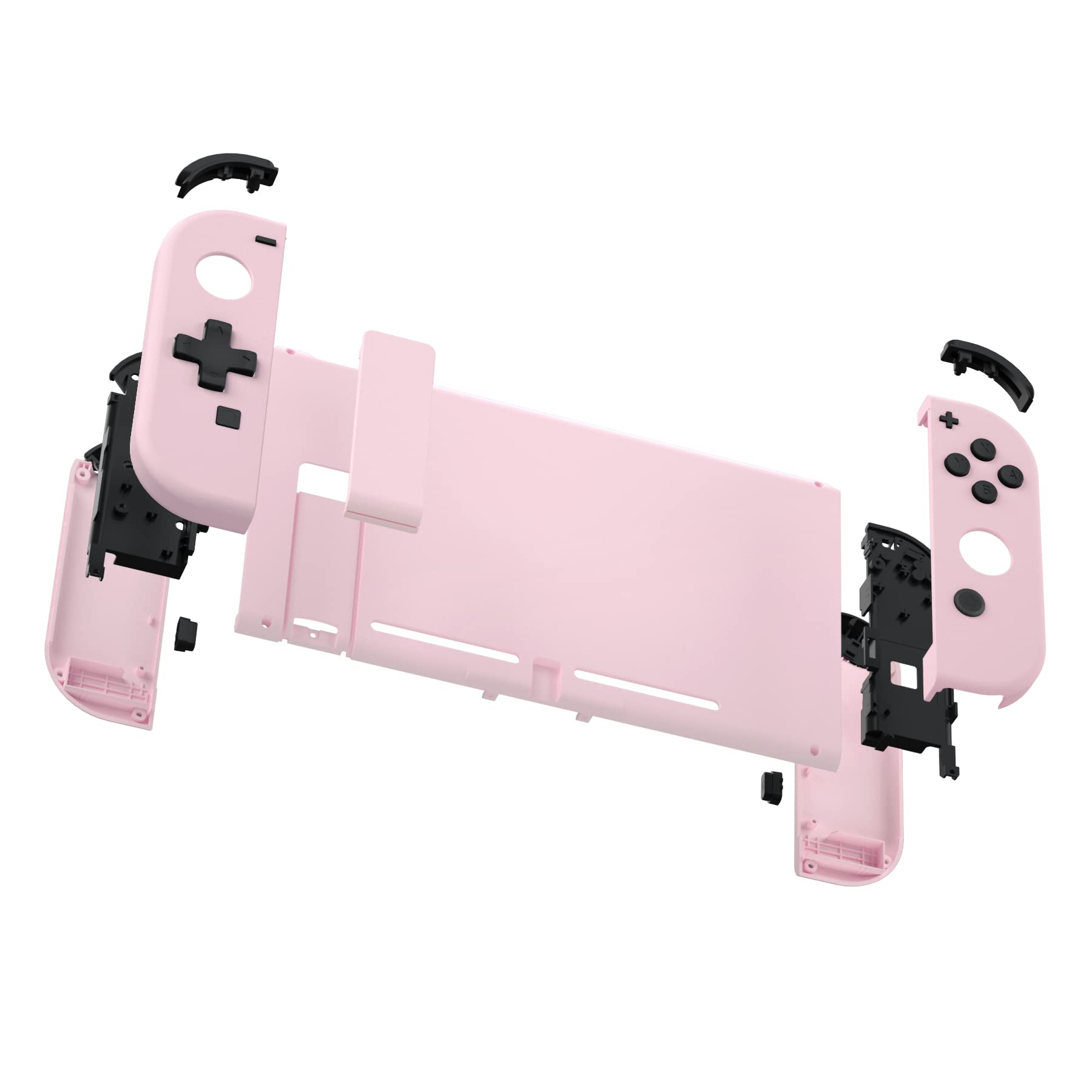 eXtremeRate Coque Remplacement avec Boutons Complete pour Nintendo Switch Dpad Version, Coque Bouton Support Customisé pour Nintendo Switch Console Joycons, Rose
