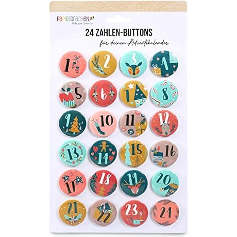 Papierdrachen Advent Calendar Number Buttons Cover