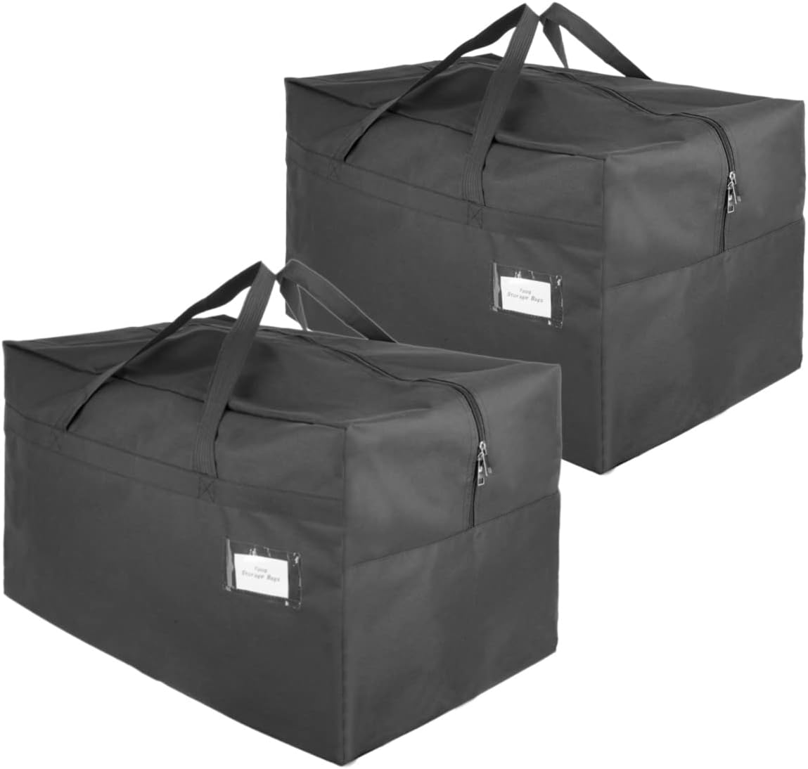 Large Storage Carrying Bags for Air Mattress Comforter Out Door Pillow Holiday Decorations, Water-Resistant & Dustproof Canvas Camping Moving Bag, Organizer for Closet Under-Bed Dorm Garage, 2 Pack