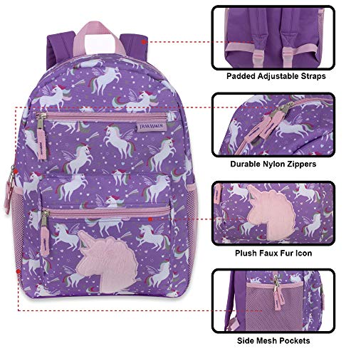 Trail maker 17” Kids Character School Backpacks Plush for Girls with Side Pockets, Padded Straps - Image 3