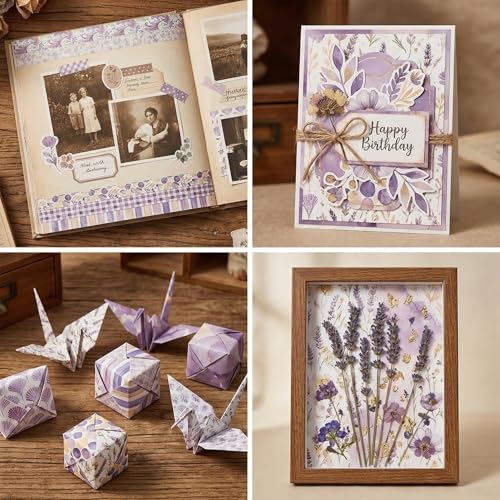 Papier scrapbooking double face vintage E - 24 feuilles sans acide ni chlore - 6