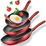 induktion pfannen kaufen 🧑‍🍳 Antihaft-Beschichtung für höchsten Koch-Komfort: es handelt sich um beschichtete Pfannen für alle Arten des Kochens und Bratens. Die Marmorbeschichtung dieser hochwertigen Pfannen bringt zahlreiche Vorteile mit. So sorgt sie für eine überzeugende Antihaft-Wirkung: Das Bratgut bleibt auch beim scharfen Anbraten nicht haften. Das sorgt für komfortables Kochen und einfache Reinigung. Die Antihaft-Beschichtung macht auch den Einsatz großer Mengen von Öl beim Braten unnötig