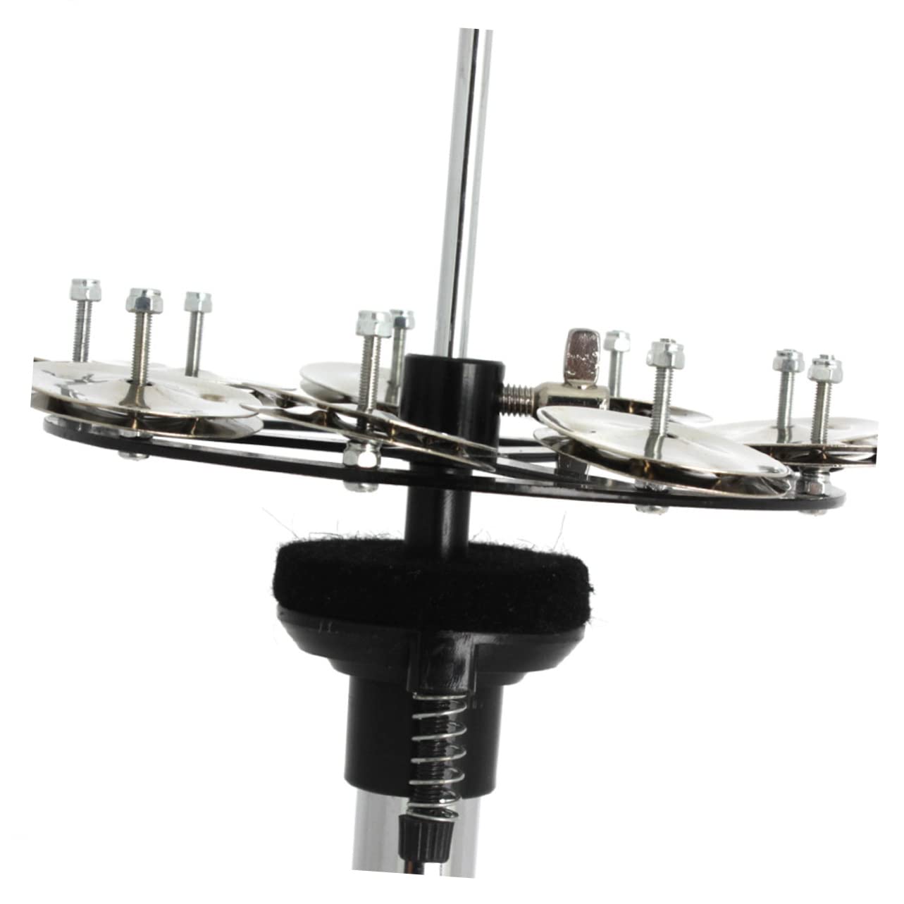Vaguelly Cloche de Cymbale Fonction Pédale et Frappe en Cuivre Argenté, Accessoire de Percussion Portable pour Débutants et Professionnels